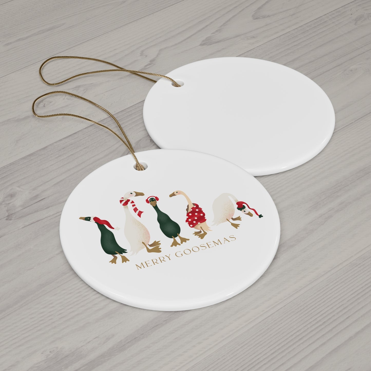 Ceramic Ornament - Merry Goosemas Circle