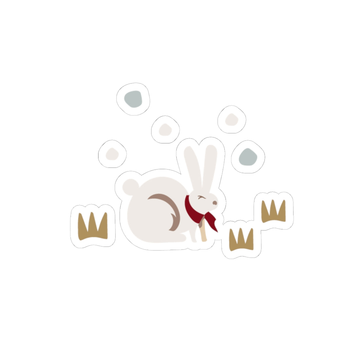 Holiday Bunny Kiss-Cut Sticker