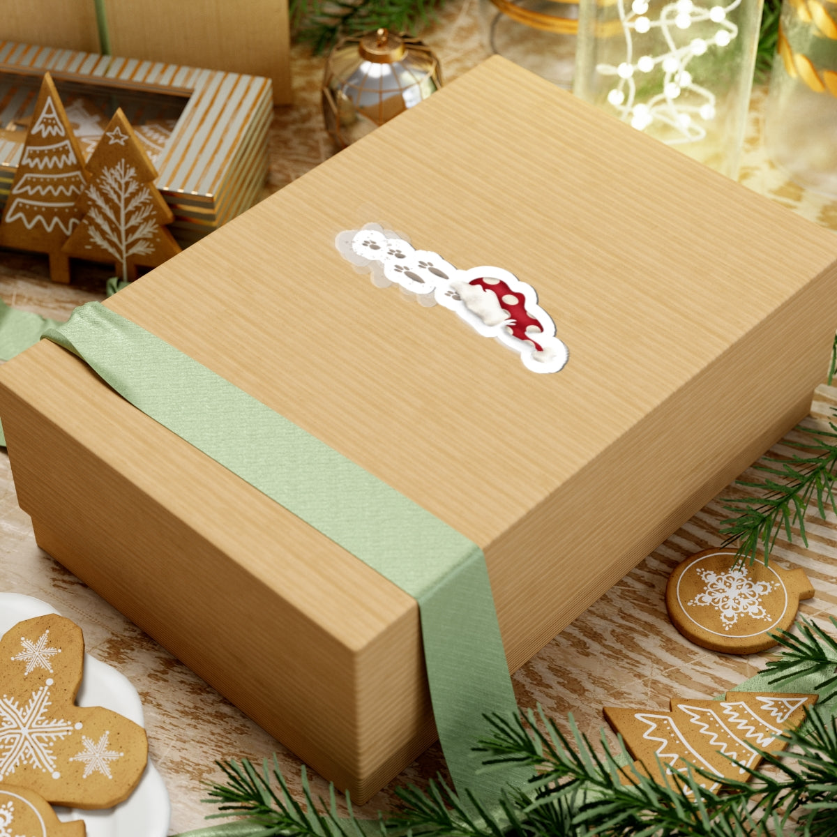 Sneaky Santa Hat Kiss Cut Sticker