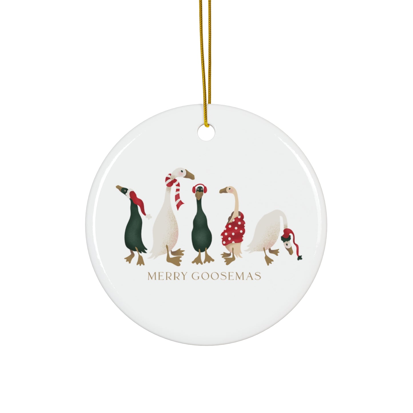Ceramic Ornament - Merry Goosemas Circle