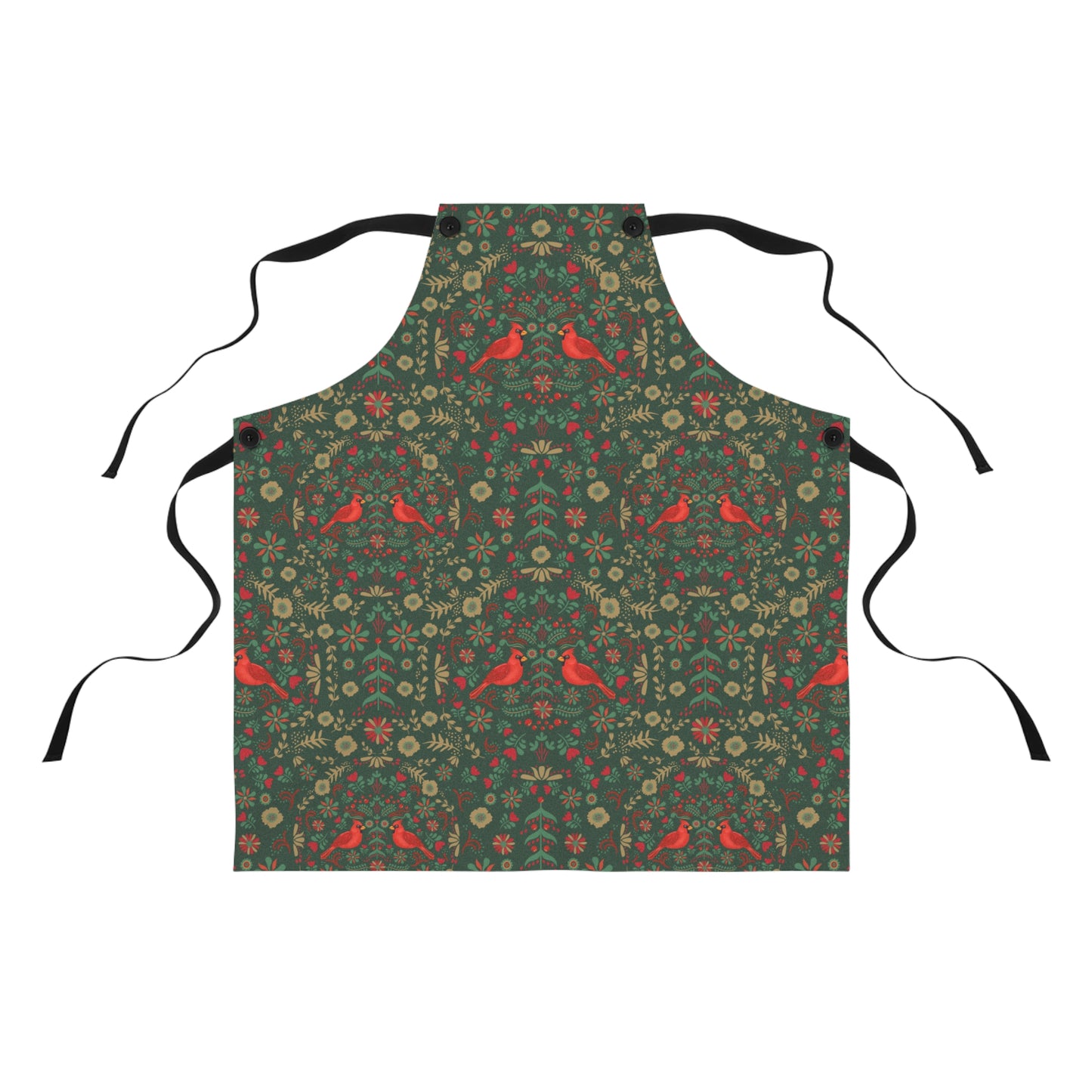 Red Cardinal and Green Apron