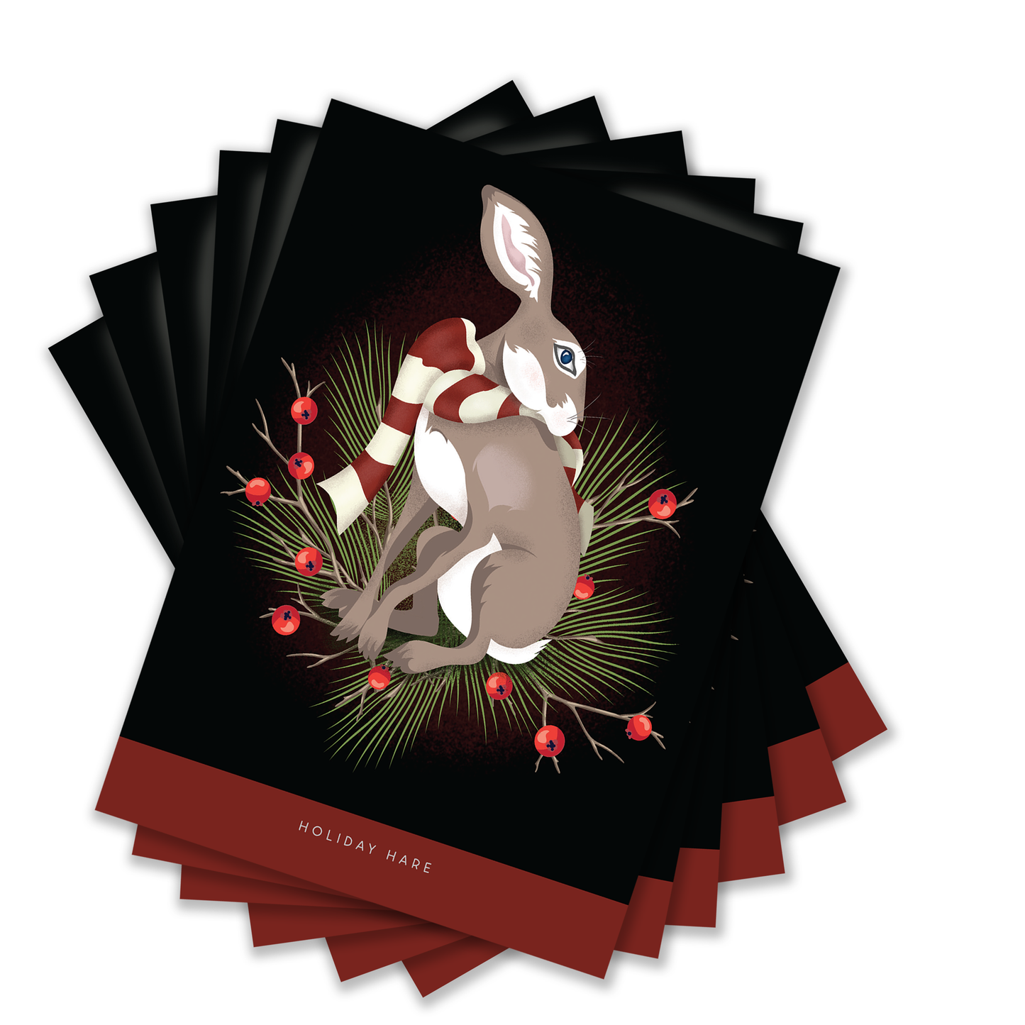 Holiday Hare Greeting Card 6 Pack