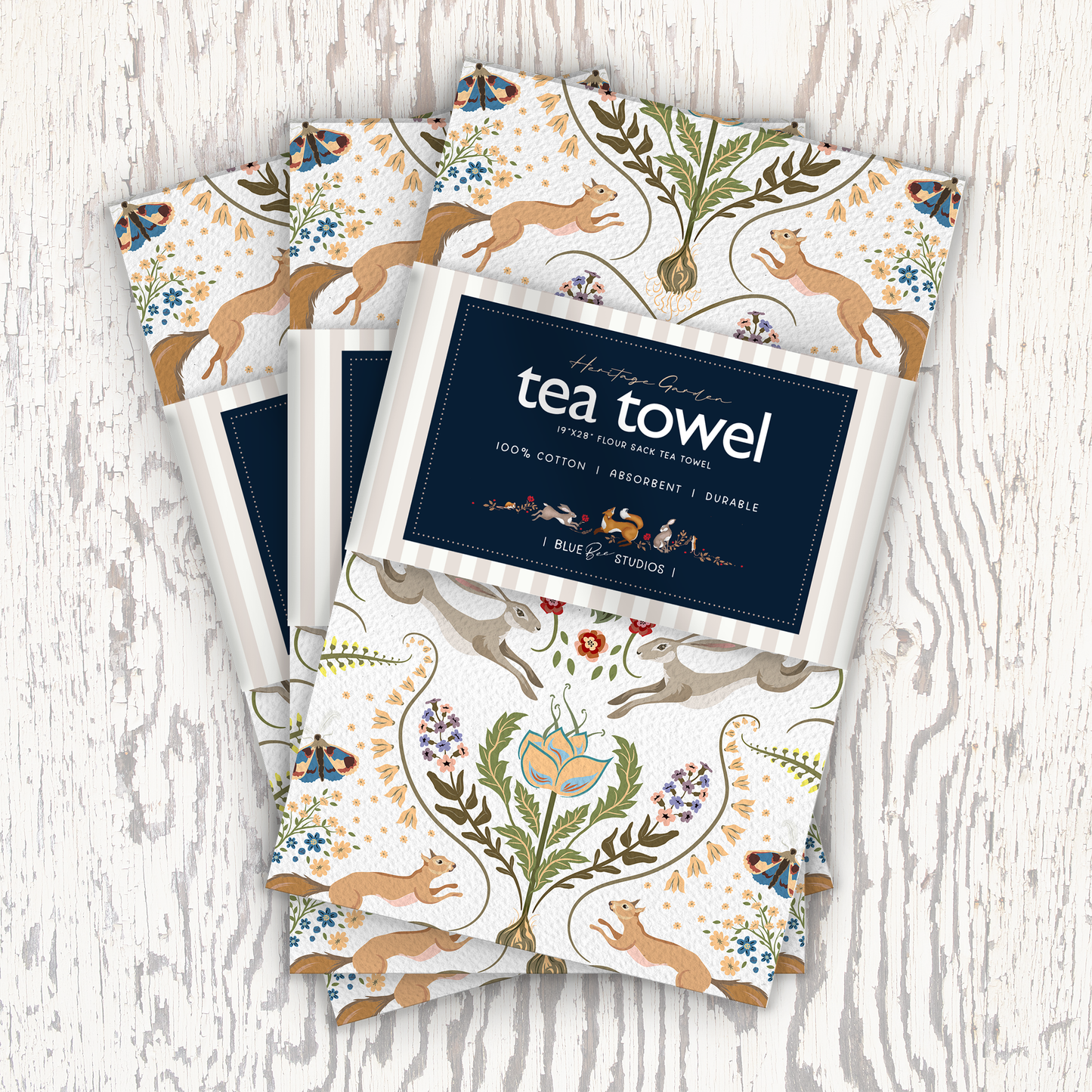 Heritage Garden Flour Sack Tea Towel - Set of 3