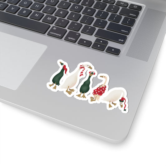 Festive Geese Kiss-Cut Sticker