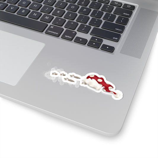 Sneaky Santa Hat Kiss Cut Sticker