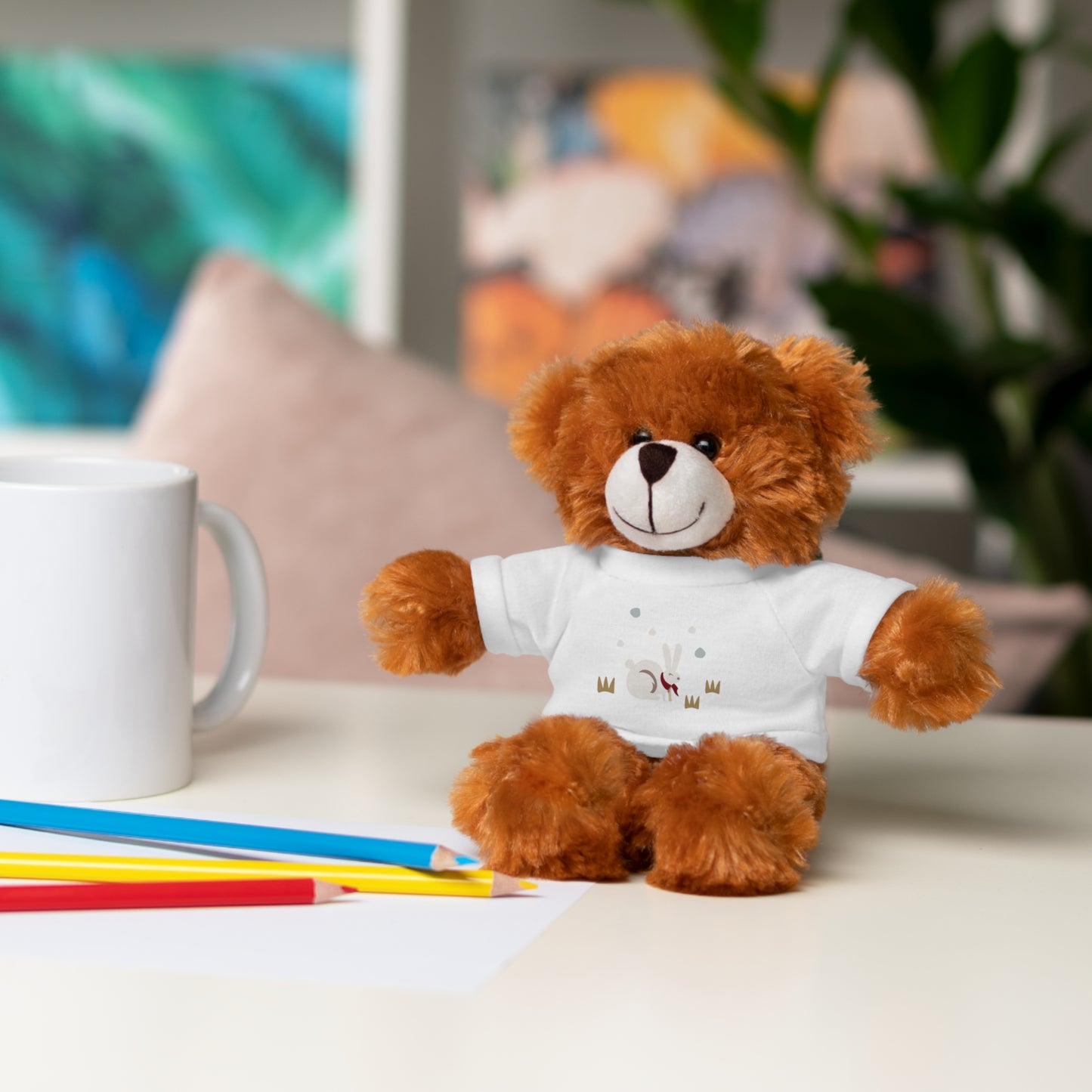 Adorable Plush Bear or Sheep with Snow Bunny Tee Shirt
