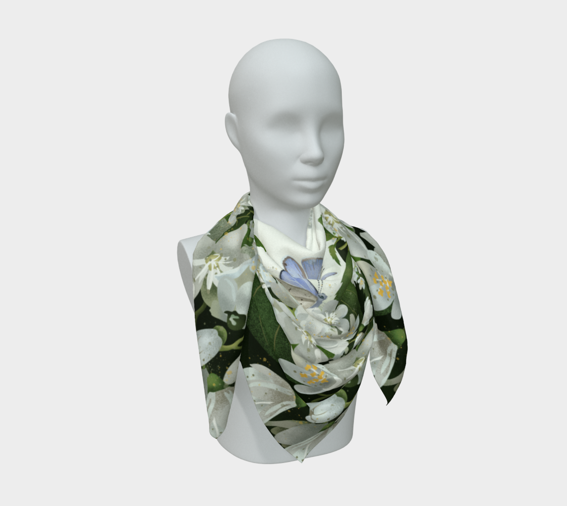 Blue Butterfly Silk Scarf