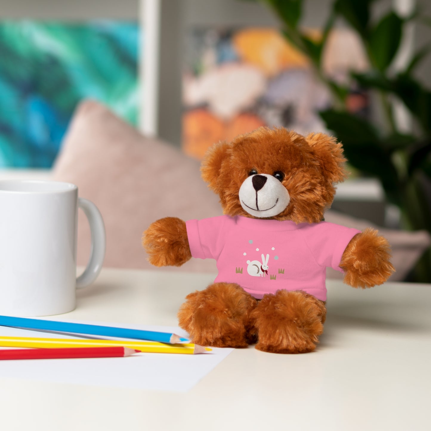 Adorable Plush Bear or Sheep with Snow Bunny Tee Shirt