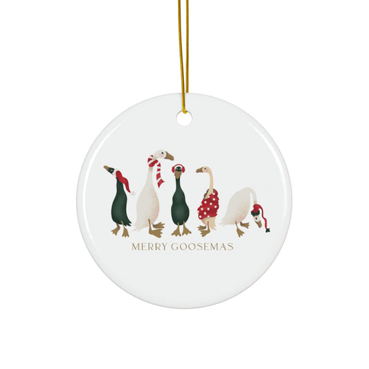 Ceramic Ornament - Merry Goosemas Circle