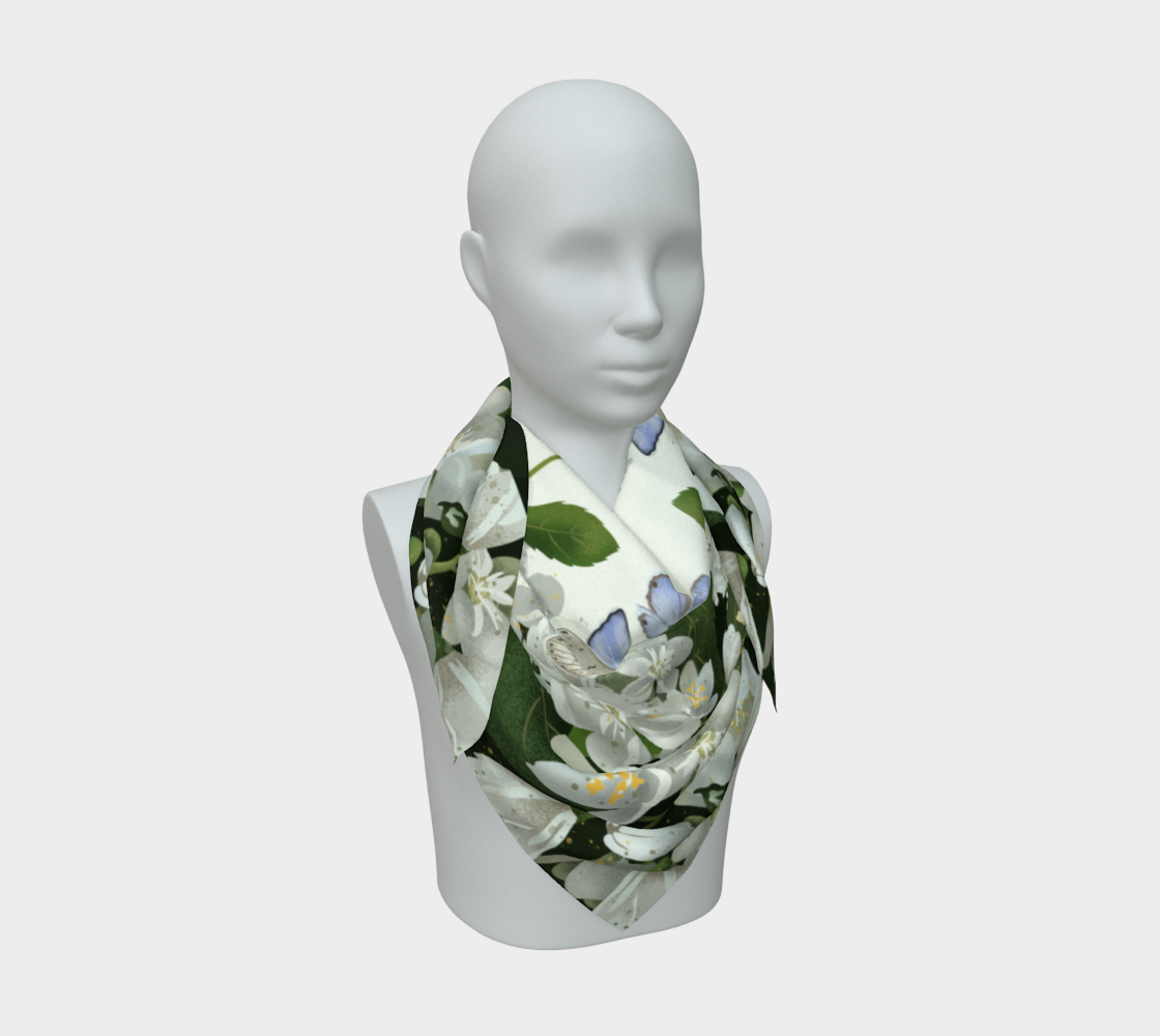 Blue Butterfly Silk Scarf