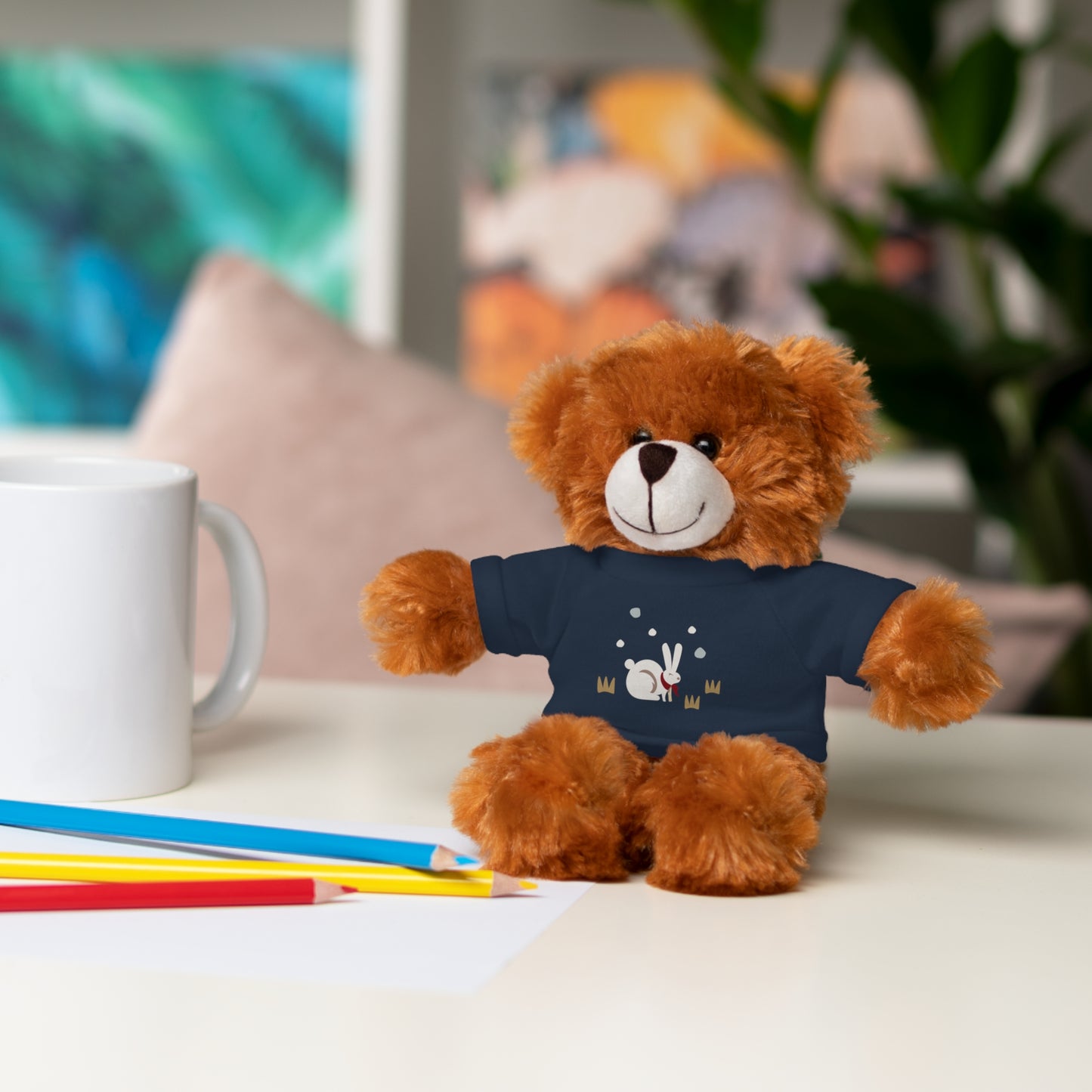 Adorable Plush Bear or Sheep with Snow Bunny Tee Shirt