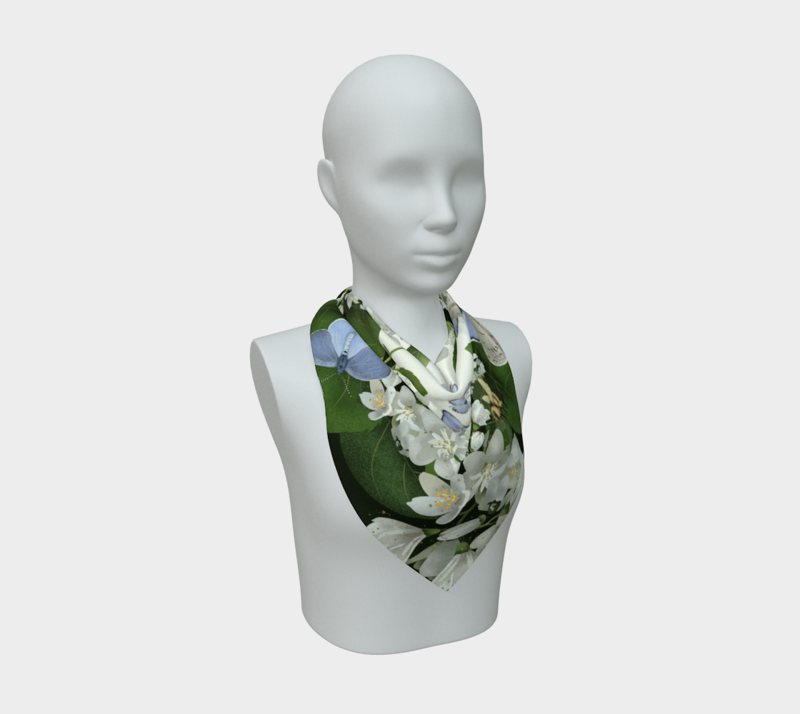Blue Butterfly Silk Scarf