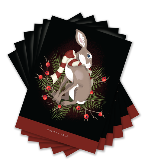 Holiday Hare Greeting Card 6 Pack