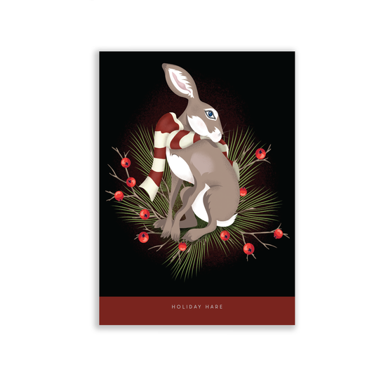 Holiday Hare Greeting Card