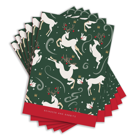 Reindeer and Rabbits Greeting Card